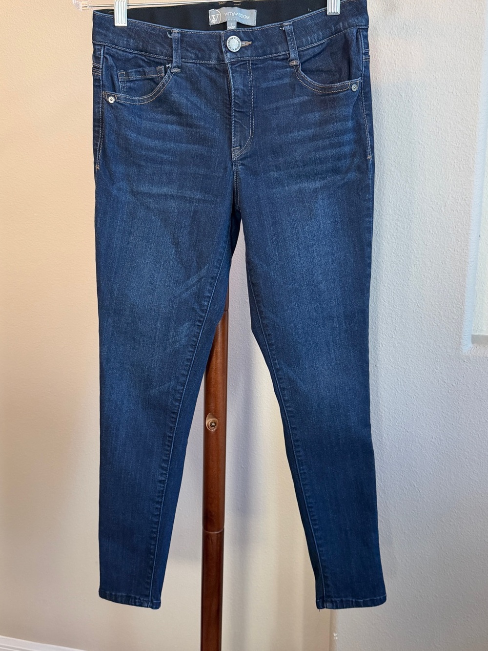 Wit & Wisdom Sophie High Rise Ankle Skinny Jeans Dark Wash Size 2